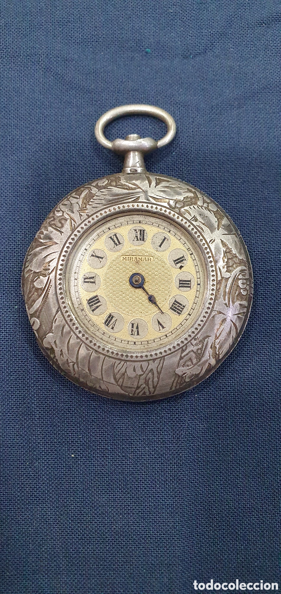 Pocket watches: Reloj de bolsillo Miramar. Plata. (L135)