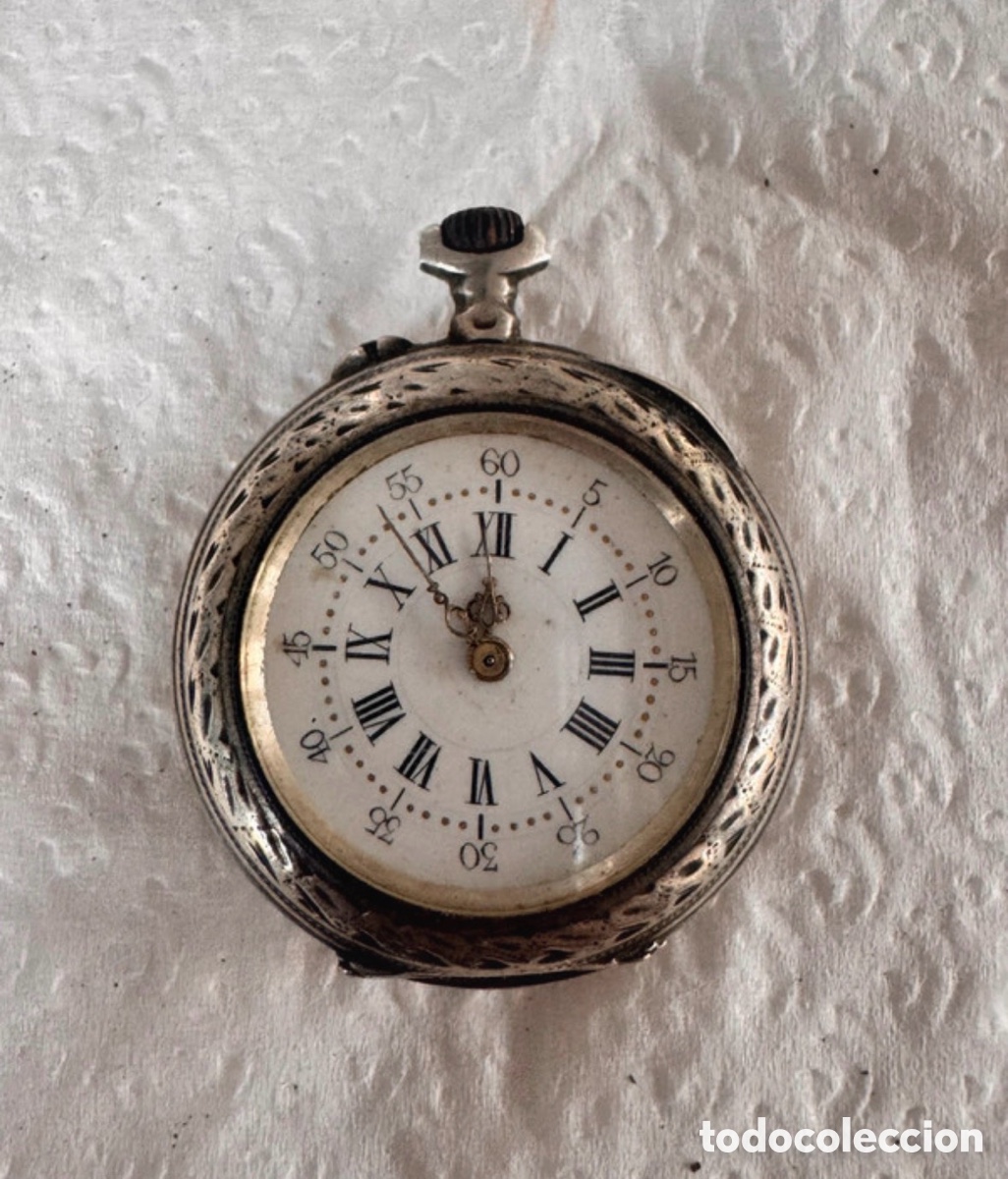 Pocket watches: Antiguo reloj de bolsillo de plata a revisar o restaurar
