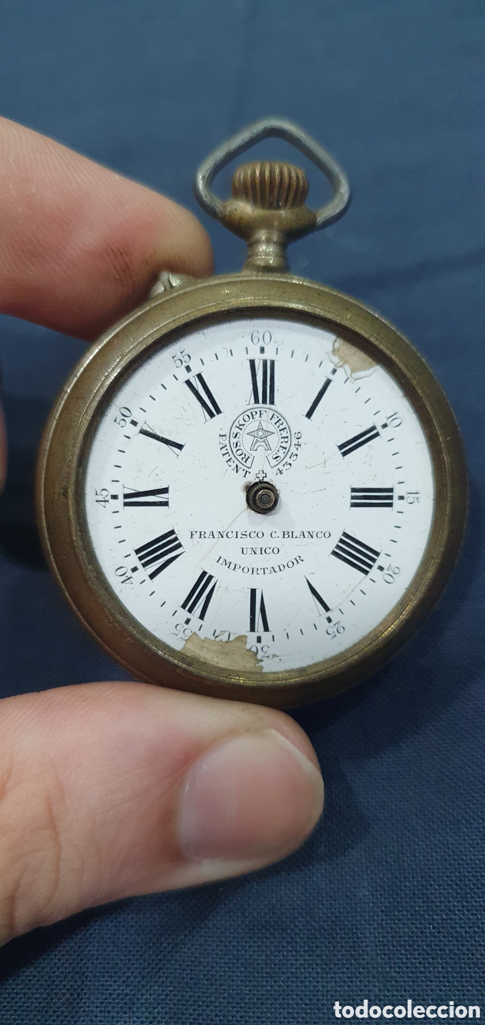 Rel&oacute;gios de bolso: Reloj de bolsillo Roskopf Freres. Francisco Blanco Importador. (L135)