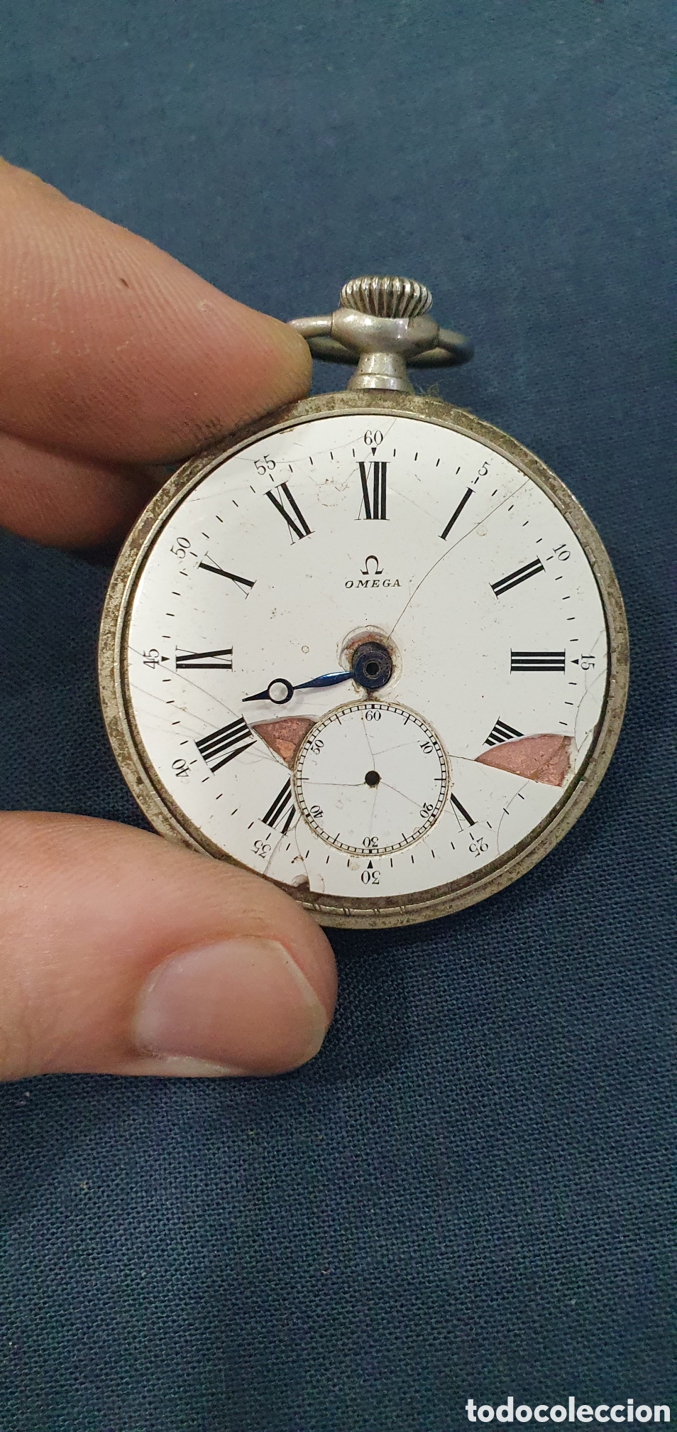 Relojes de bolsillo: Reloj de bolsillo Omega antiguo. (L135)