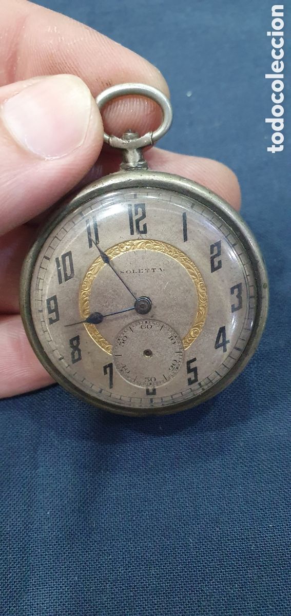 Pocket watches: Reloj de bolsillo Soletta con caja en plata de ley. (L135)