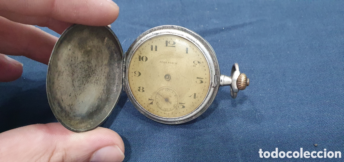 Relojes de bolsillo: Reloj de bolsillo Zeda Watch. Plata. 3 tapas. (L135)