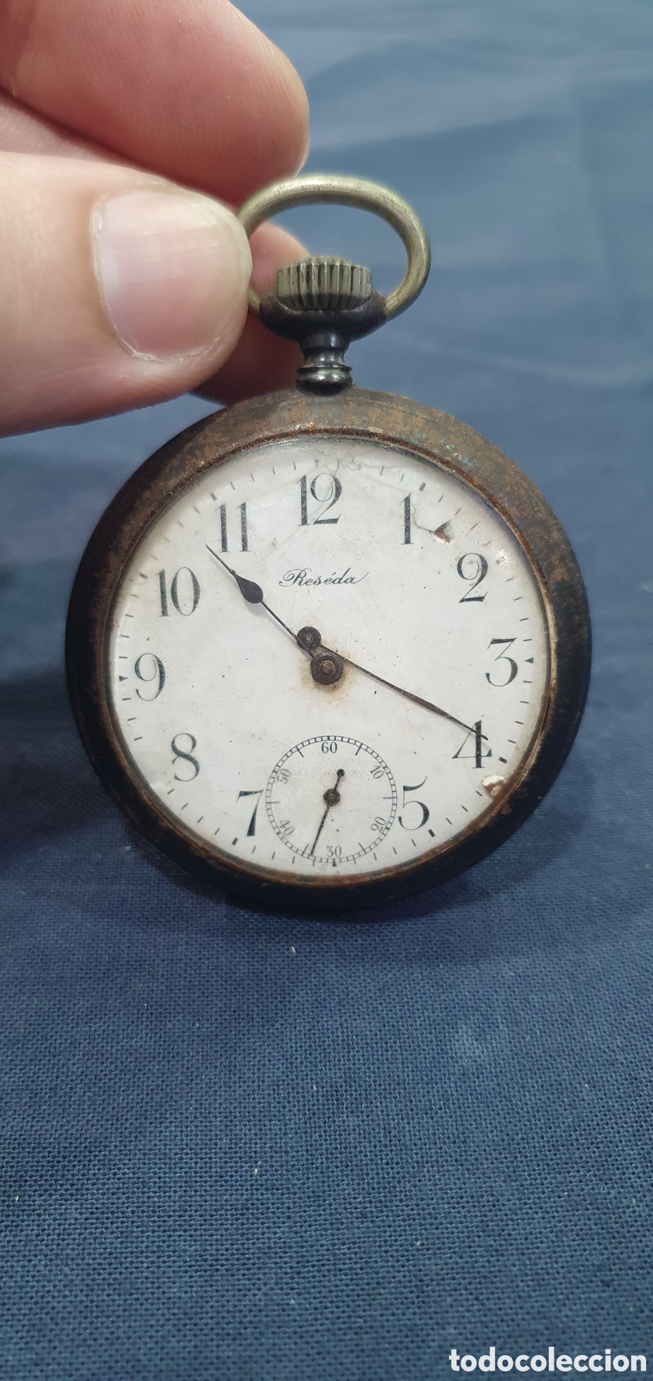 Pocket watches: Antiguo reloj de bolsillo Reseda. (L133)