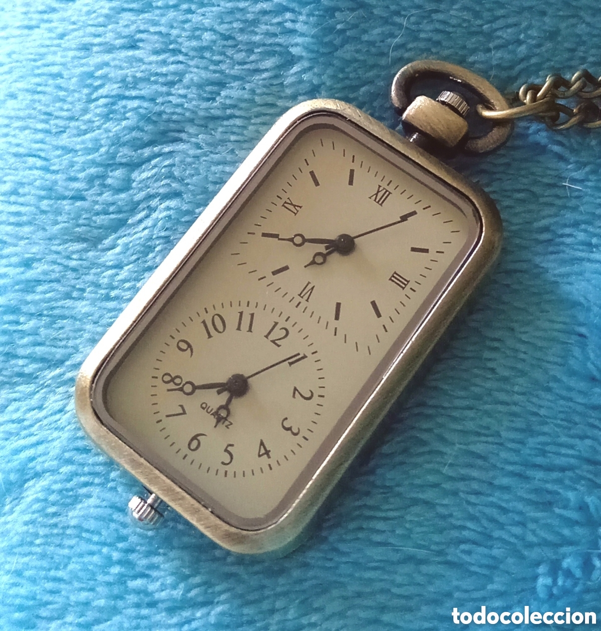Rel&oacute;gios de bolso: Original reloj de bolsillo de carga manual con 2 movimientos. Color oro viejo, Vainilla, plateado...