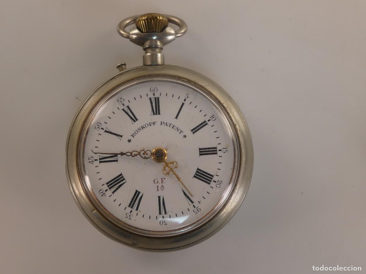 Montres de poche: ANTIGUO RELOJ DE BOLSILLO CARGA MANUAL ROSKOPF PATENT