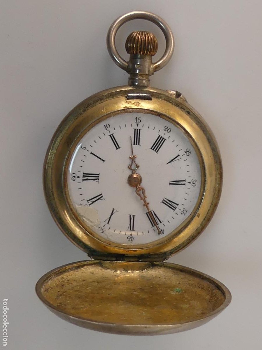 Relojes de bolsillo: ANTIGUO RELOJ DE BOLSILLO CAJA DE PLATA ANTIGUA 800