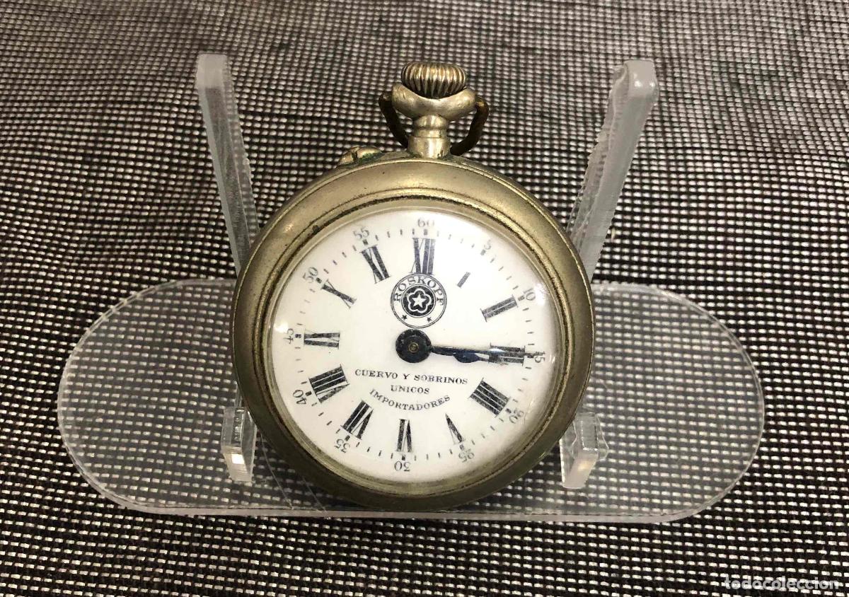 Relojes de bolsillo: RELOJ DE BOLSILLO ROSKOPF CUERVO Y SOBRINOS UNICOS IMPORTADORES. NO FUNCIONA