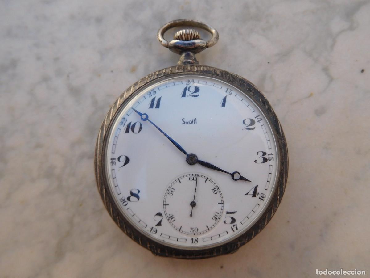 Relojes de bolsillo: Reloj de bolsillo Solvil Paul Ditisheim plata nielada