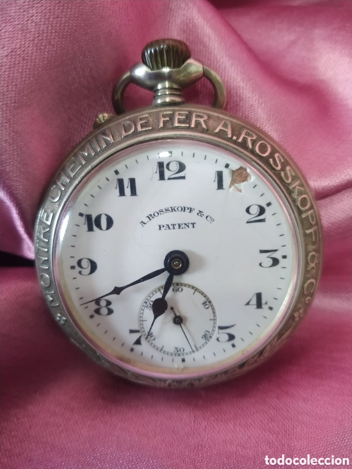 Rel&oacute;gios de bolso: Reloj de bolsillo de maquinista A.Rosskopf. Funciona