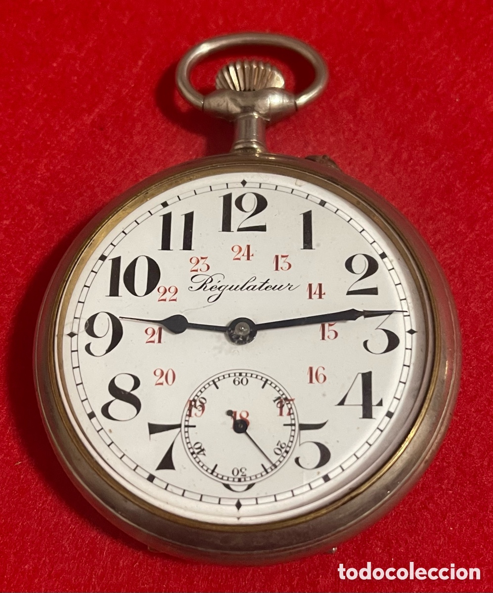 Relojes de bolsillo: Antiguo Reloj De Bolsillo, Regulateur , tama&ntilde;o, Goliat. Funcionando