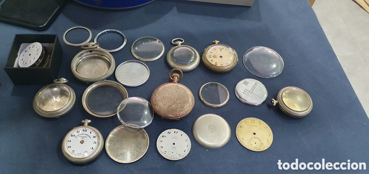 Relojes de bolsillo: Gran lote de repuestos de relojes de bolsillo. Roskopf y otros. (L36)