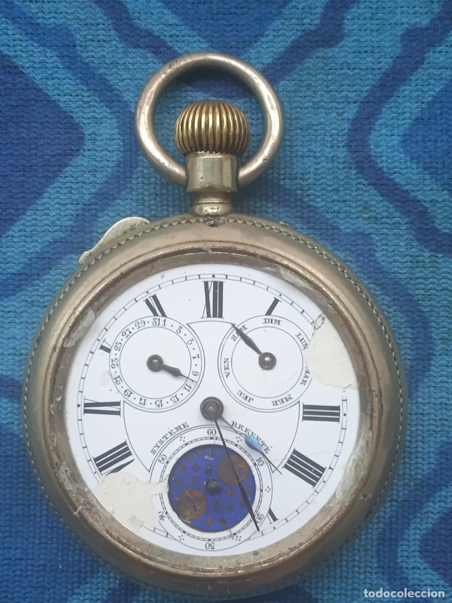 Relojes de bolsillo: Reloj de bolsillo con fases lunares, Railway Regulator, en funcionamiento