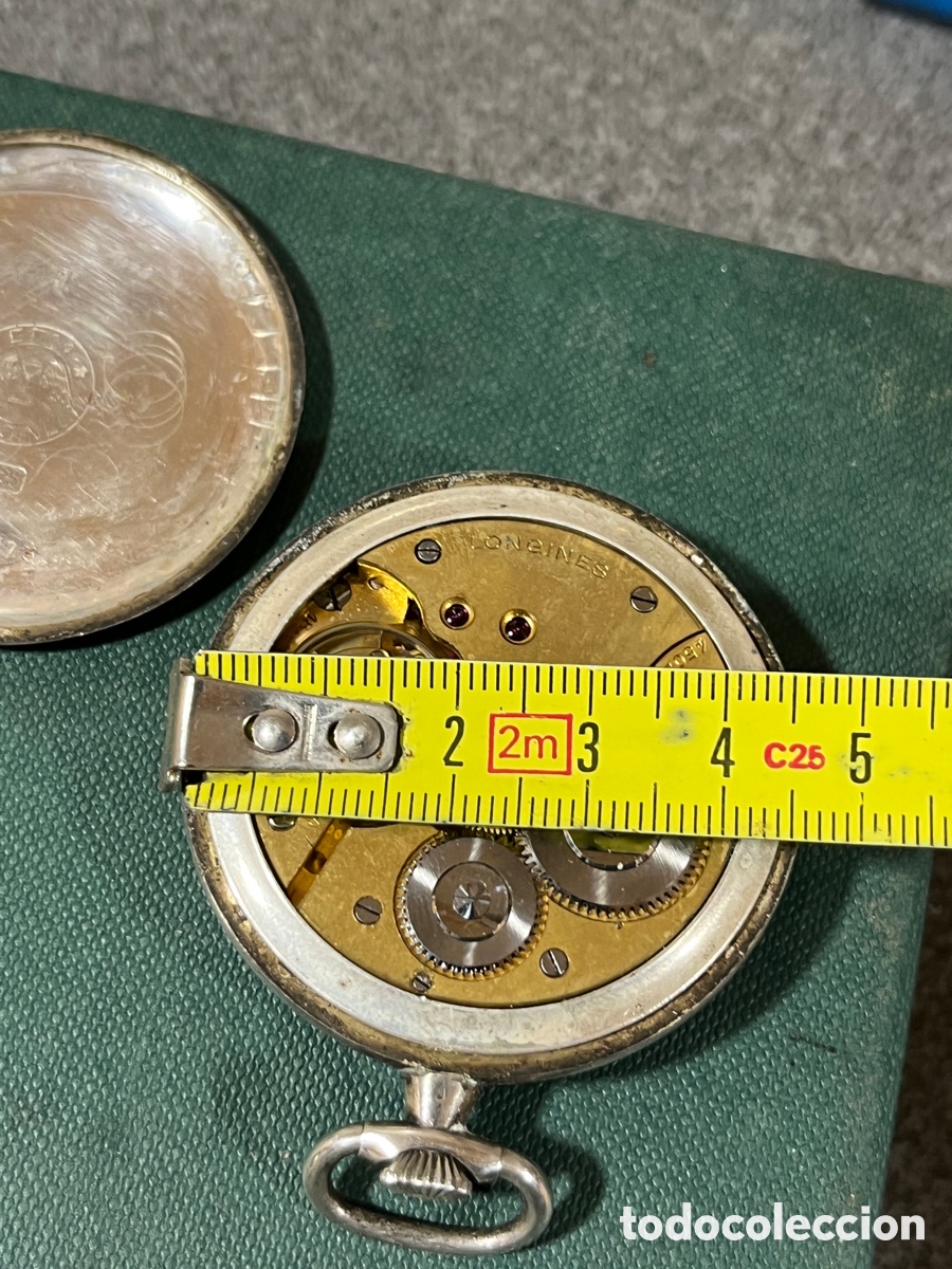 Relojes de bolsillo: Reloj de bolsillo Longines plata - Foto 6