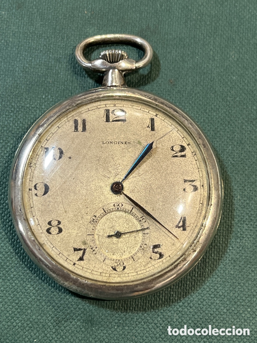 Relojes de bolsillo: Reloj de bolsillo Longines plata