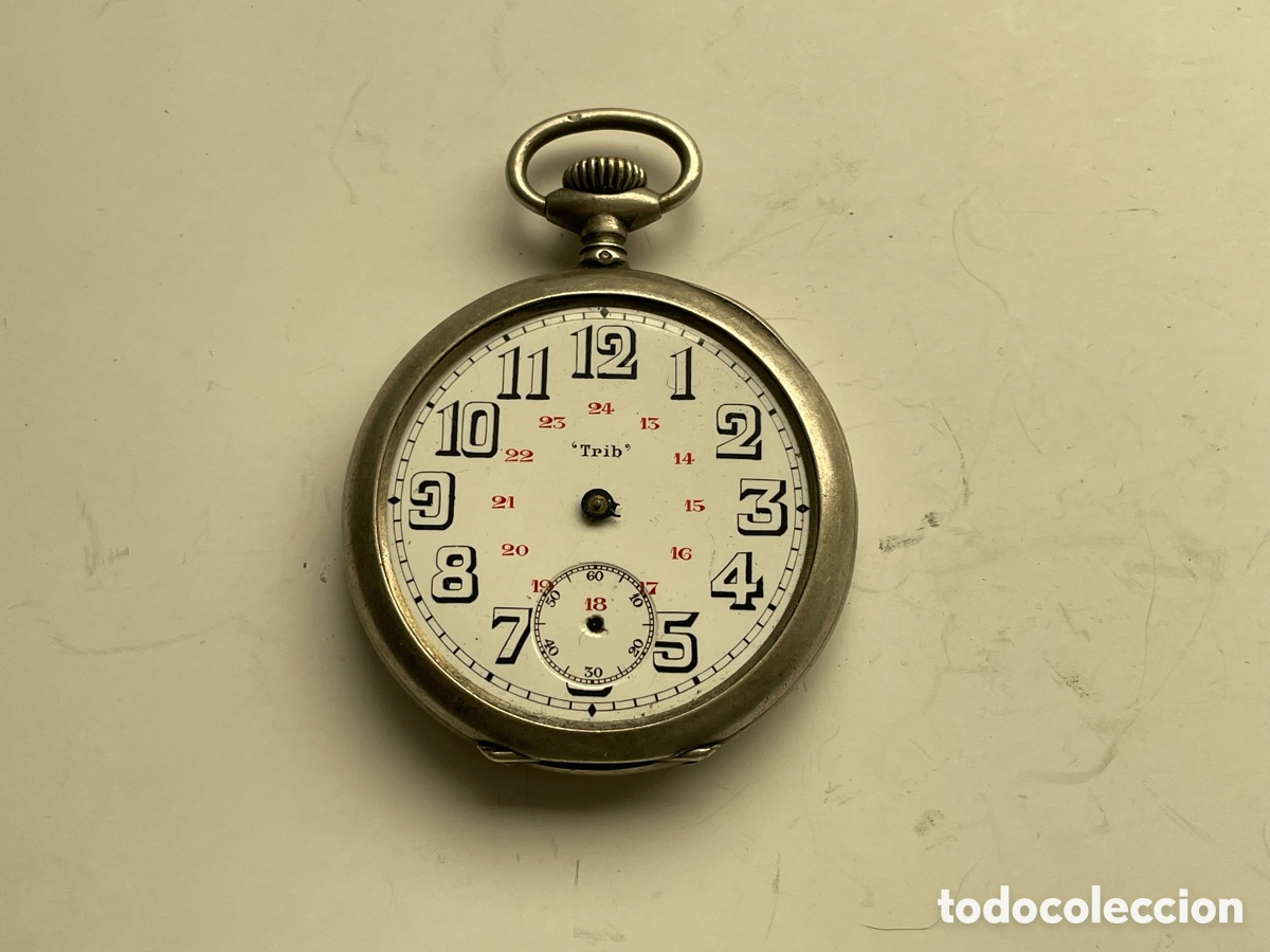 Relojes de bolsillo: Reloj de bolsillo Trib - plata contraste cangrejo - para piezas