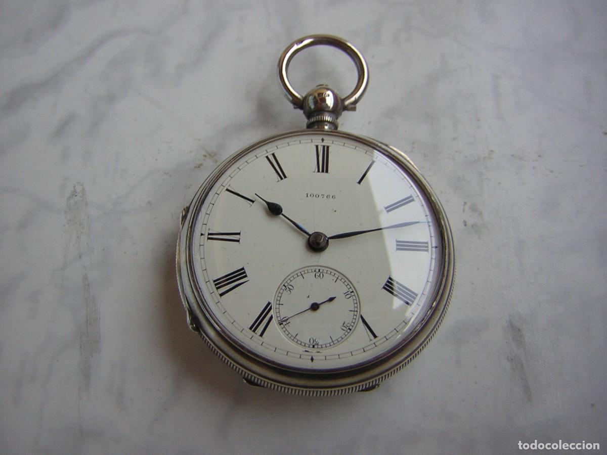 Relojes de bolsillo: RELOJ DE BOLSILLO ENGLAND MANCHESTER PLATA MACIZA A&Ntilde;O 1885-1890