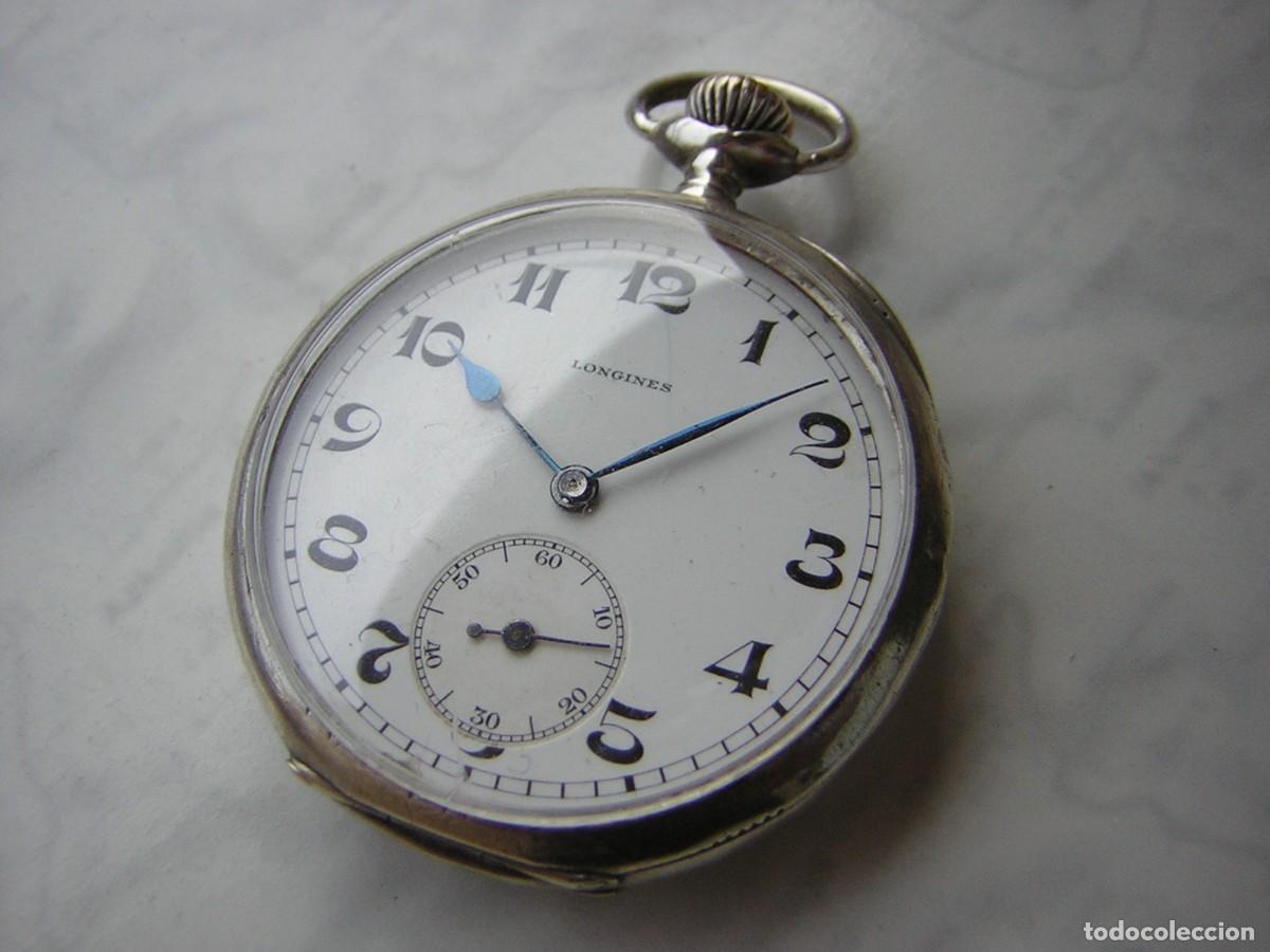 Relojes de bolsillo: RELOJ DE BOLSILLO LONGINES PLATA MACIZA A&Ntilde;O 1920