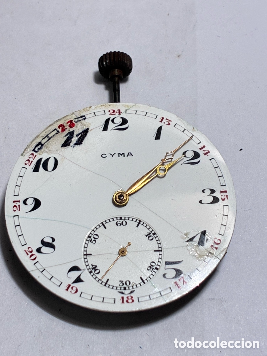 Relojes de bolsillo: Maquinaria reloj CYMA de bolsillo 44mm funciona