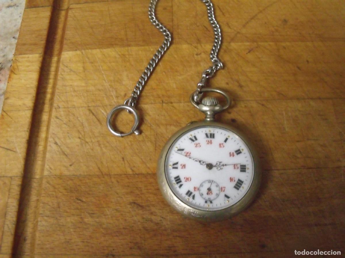 Relojes de bolsillo: ANTIGUO RELOJ BOLSILLO EN ARGENTAN-A&Ntilde;O 1910-LEONTINA EPOCA-LOTE 259-100-FUNCIONA