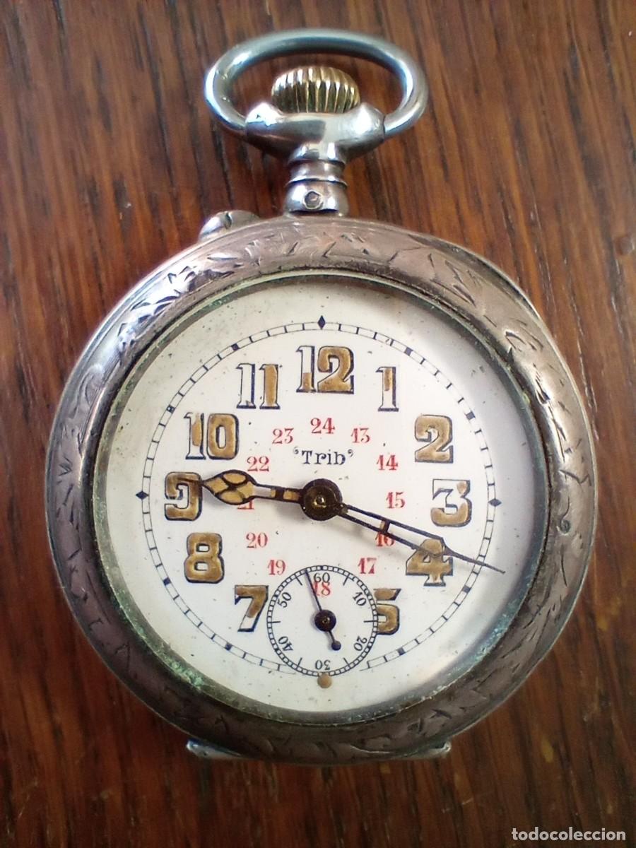 Relojes de bolsillo: Reloj en plata maciza: G. Tribaudeau (Trib), Besan&ccedil;on, con movimiento Parrenin.