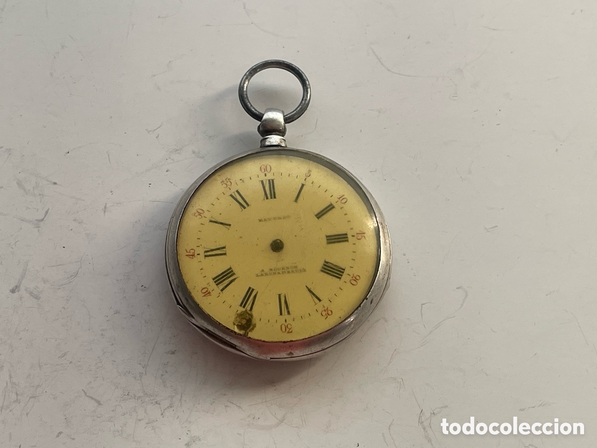 Relojes de bolsillo: Reloj de bolsillo Ravenet plata contraste cangrejo 46mm - para piezas