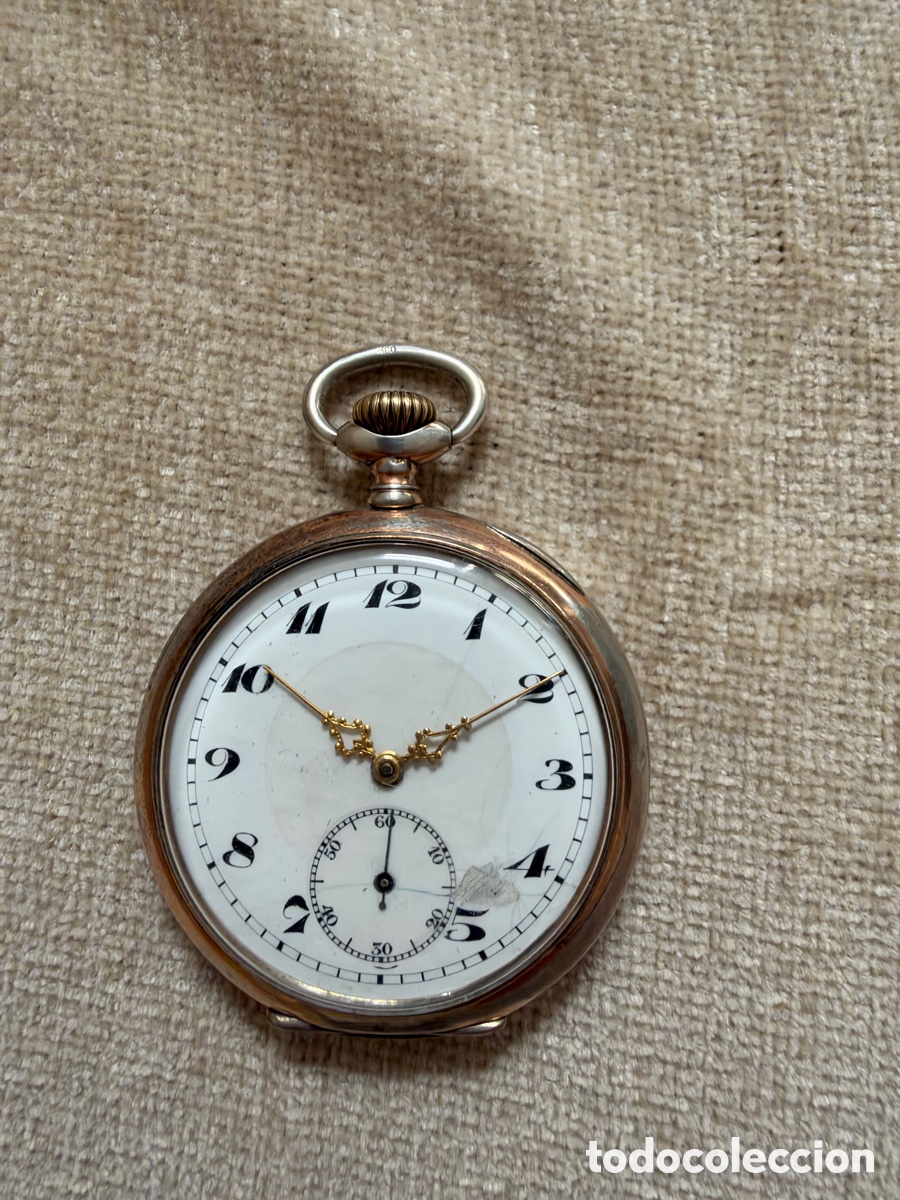 Relojes de bolsillo: Reloj de bolsillo antiguo de plata 800 &ndash; Mec&aacute;nico &ndash; 50 mm-Funciona