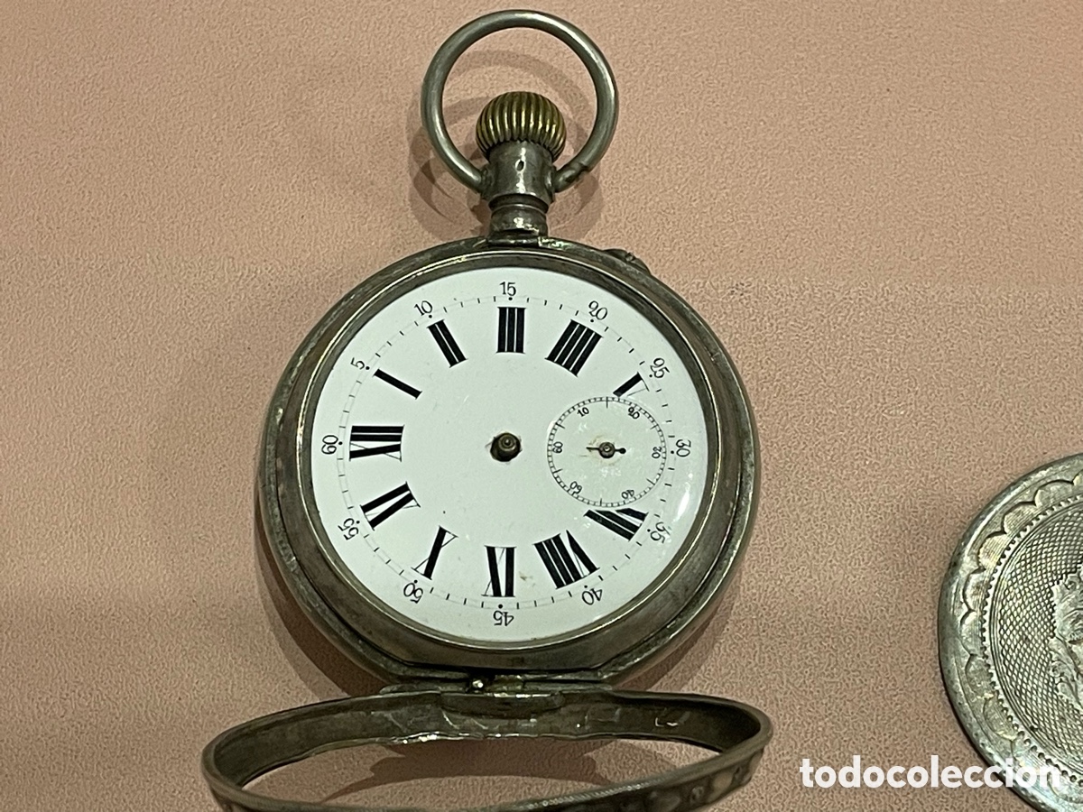 Relojes de bolsillo: Reloj de bolsillo plata 0,800 saboneta Winzer Salamanca 62mm para piezas