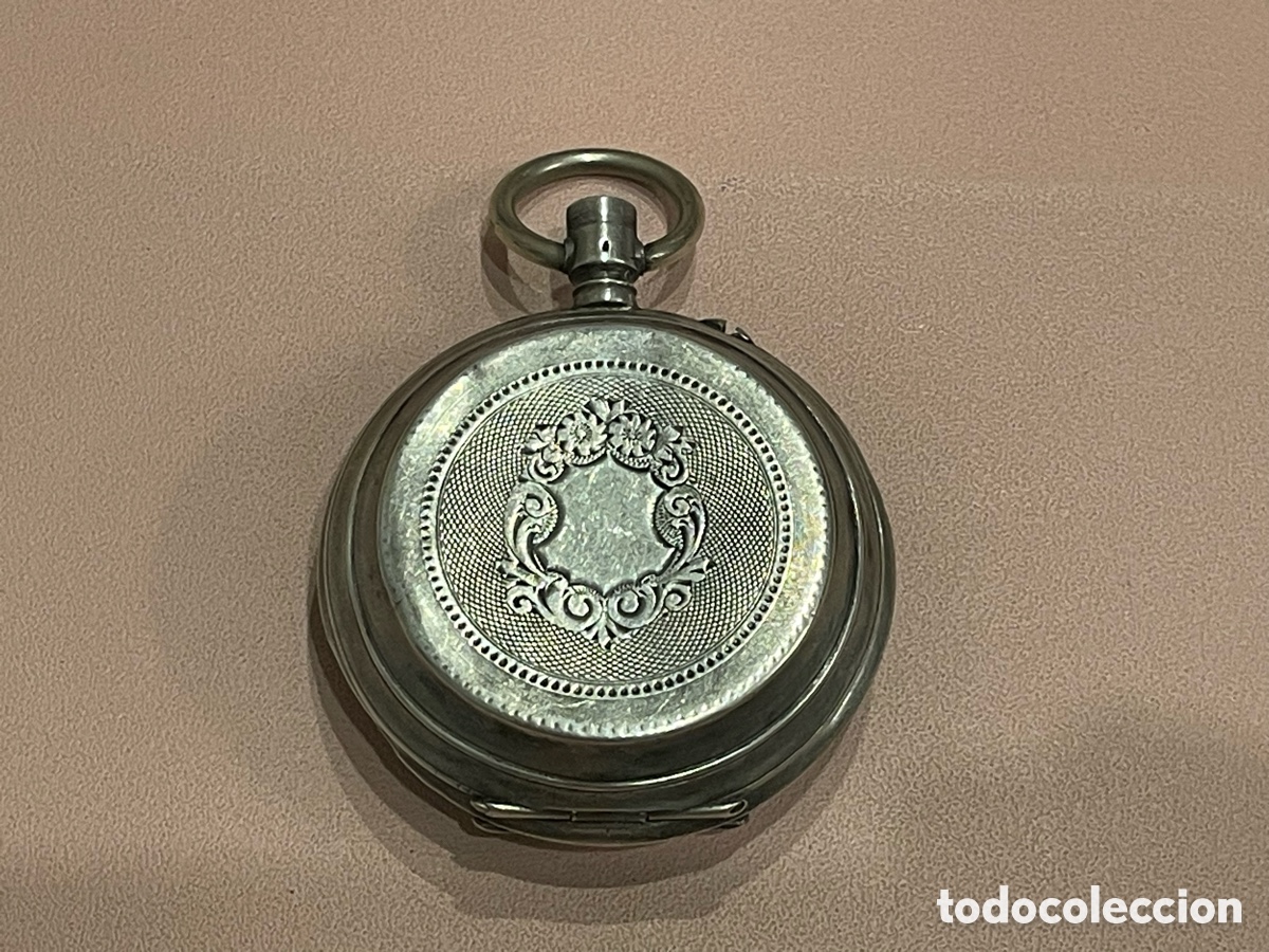Relojes de bolsillo: Reloj de bolsillo plata 0,800 saboneta Ancre 15 rubis para piezas