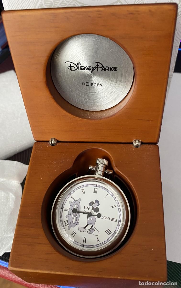Relojes de bolsillo: Reloj Bolsillo Bulova Mickey Mouse Disney Parks NOS Caja Madera B2665DISSW