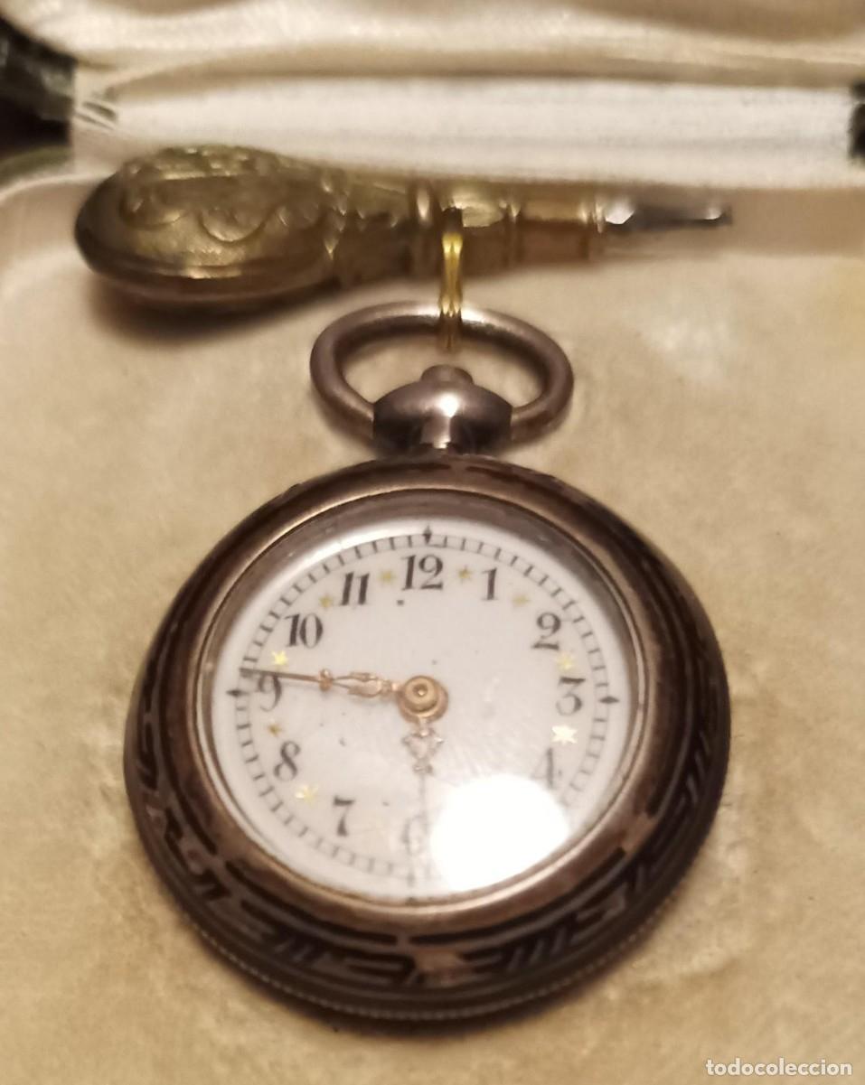Relojes de bolsillo: Reloj de bolsillo de esmaltado.