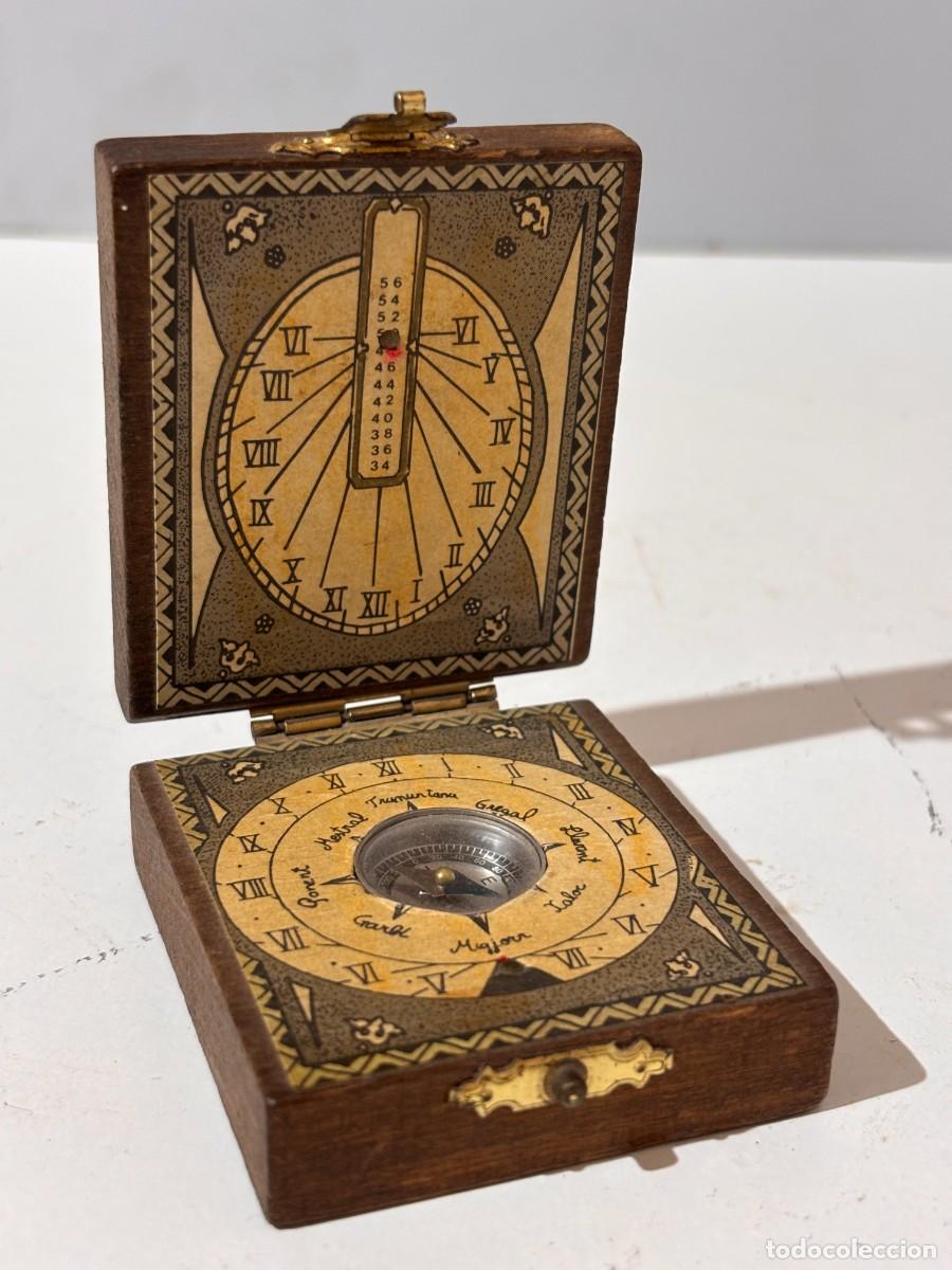 Relojes de bolsillo: Reloj de sol d&iacute;ptico con br&uacute;jula, estilo siglo XVII