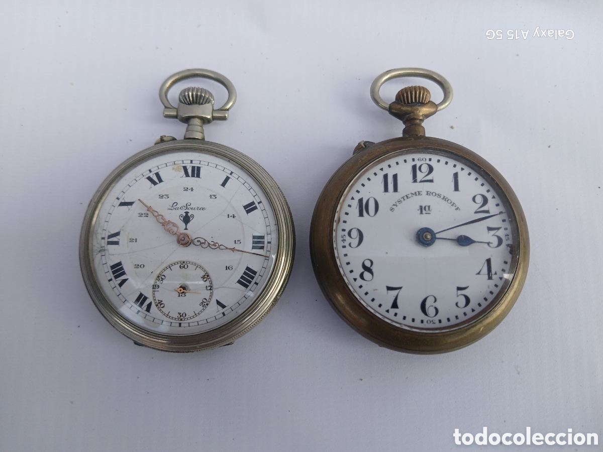 Relojes de bolsillo: DOS ANTIGUOS RELOJES DE BOLSILLO .