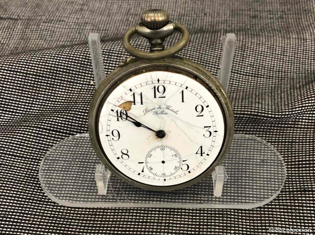 Relojes de bolsillo: RELOJ DE BOLSILLO LUCAS DE ABASOLO, BILBAO. NO FUNCIONA, PARA DESPIECE