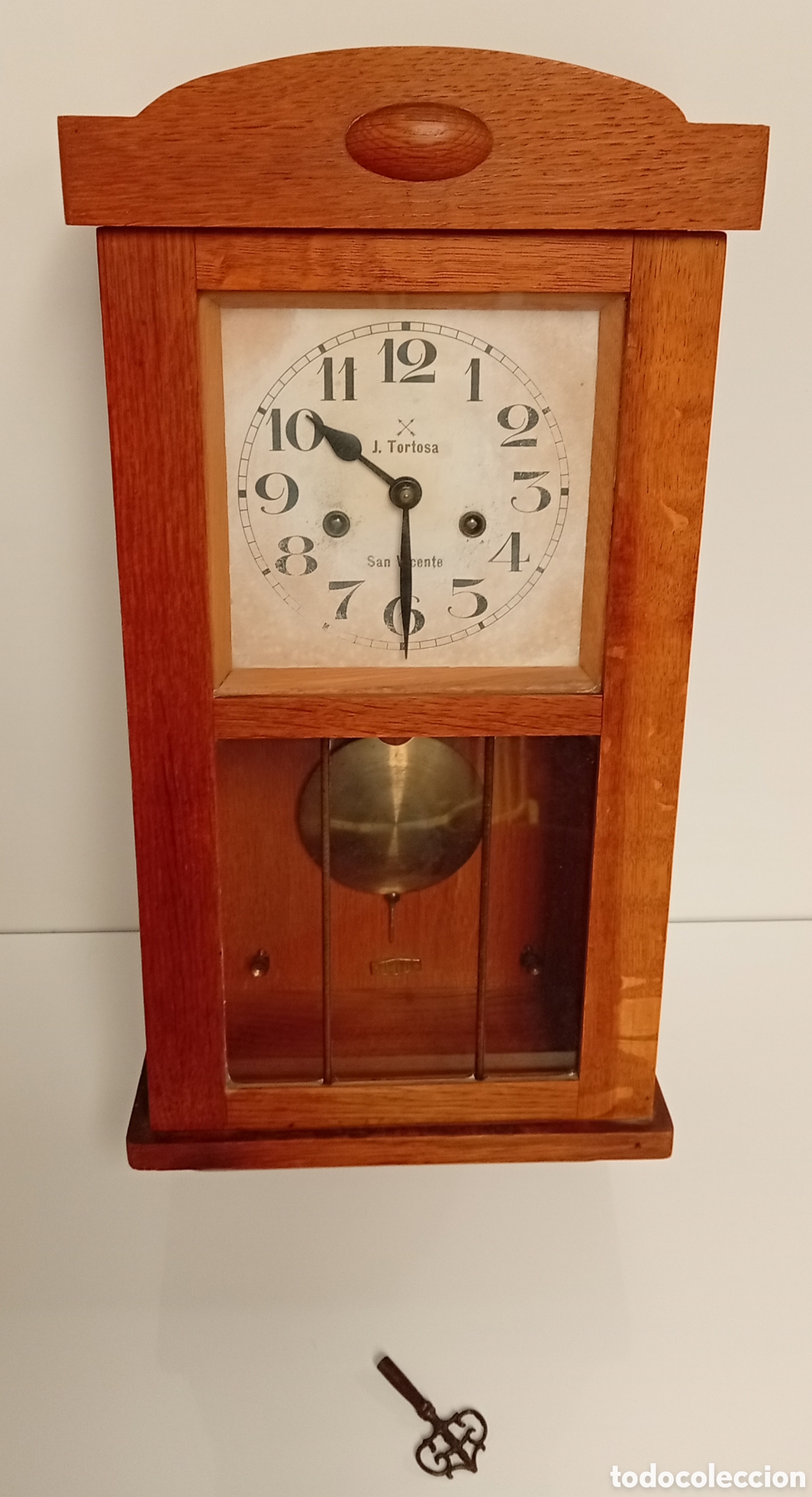 Relojes de bolsillo: .RELOJ DE PARED DE CUERDA ANTIGUO J. TORTOSA