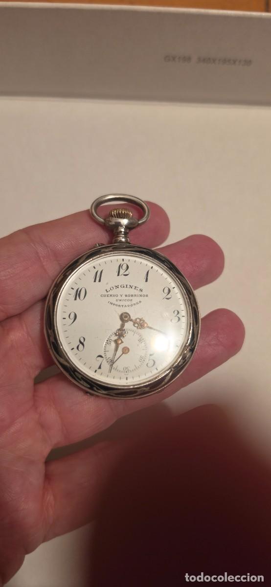 Relojes de bolsillo: Espectacular reloj bolsillo plata Cuervo y Sobrinos funcionando y revisado