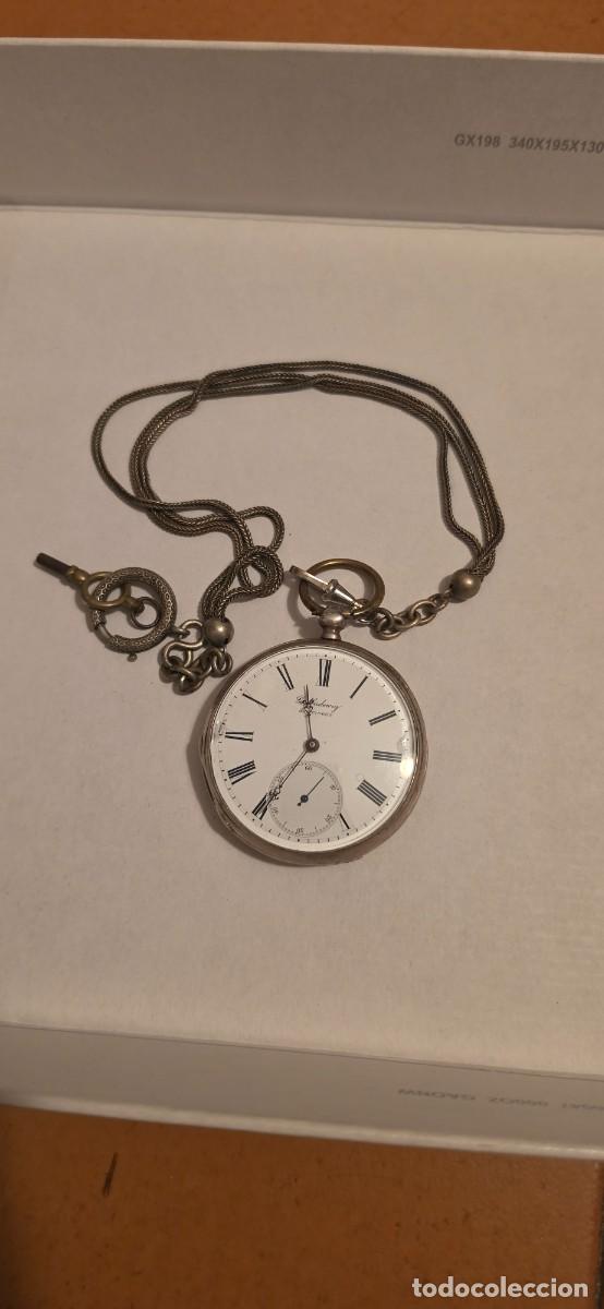 Relojes de bolsillo: Precioso reloj bolsillo alem&aacute;n con llave funcionando