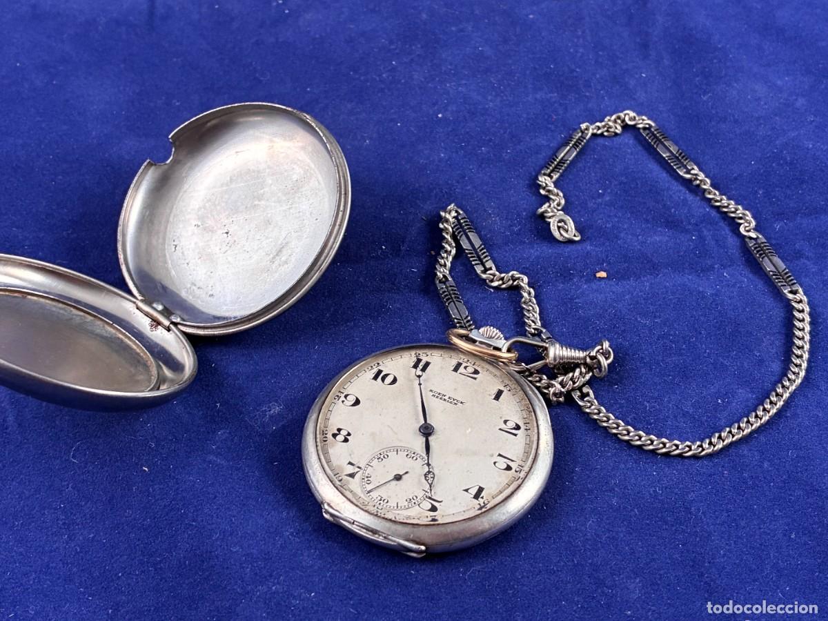 Relojes de bolsillo: Reloj de Bolsillo Plata 900 Koen Eyck 1936 Oranje-Nassau Mijnen Leontina Funcionando Muy Bueno
