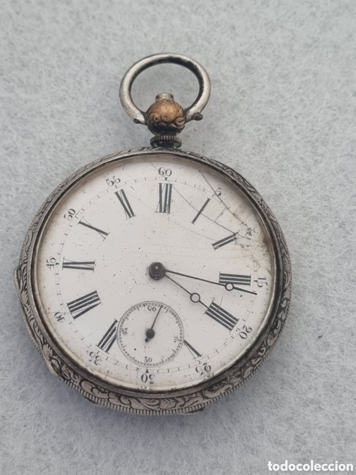 Relojes de bolsillo: Reloj bolsillo plata chronometro 22384 BO1
