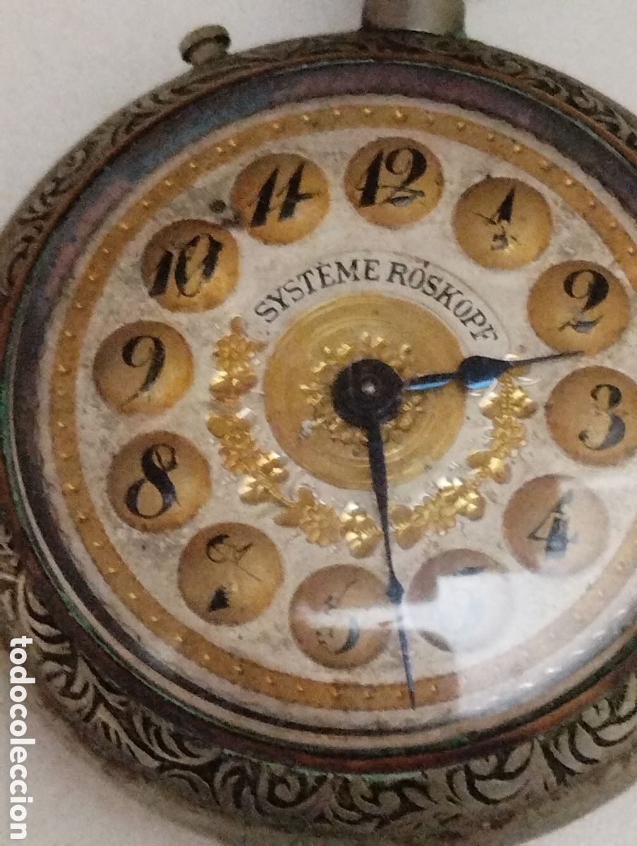 Relojes de bolsillo: Precioso y muy antiguo reloj de bolsillo Roskopf no funciona pero completo de todo