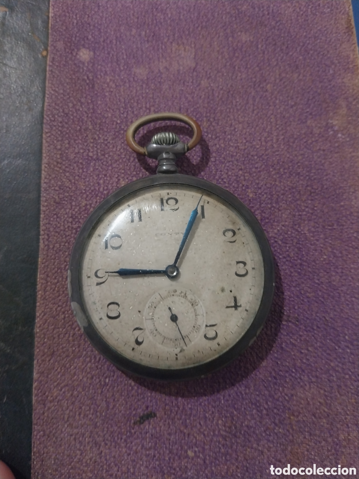 Relojes de bolsillo: Antiguo reloj marca Conty en plata de 800 circa 1900