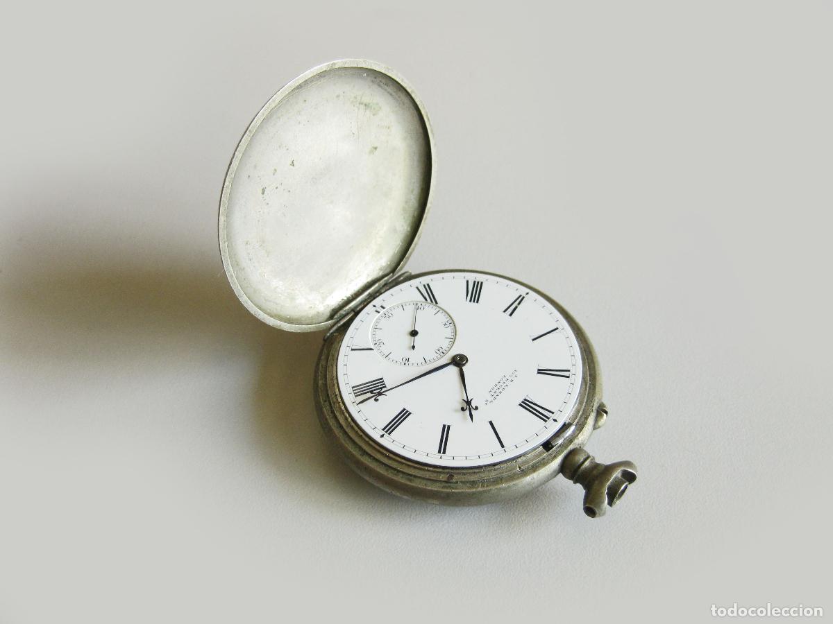 Pocket watches: ANTIGUO RELOJ DE BOLSILLO DE JOSE RODRIGUEZ LOSADA. CAJA DE PLATA 800. SEGUNDA MITAD DEL SIGLO XIX