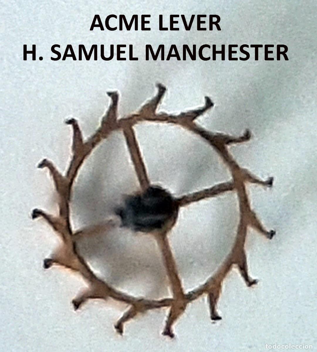Taschenuhren: Rueda de Escape con Pi&ntilde;&oacute;n y Eje H. Samuel Manchester Acme Lever - Carga Manual / Bolsillo - X