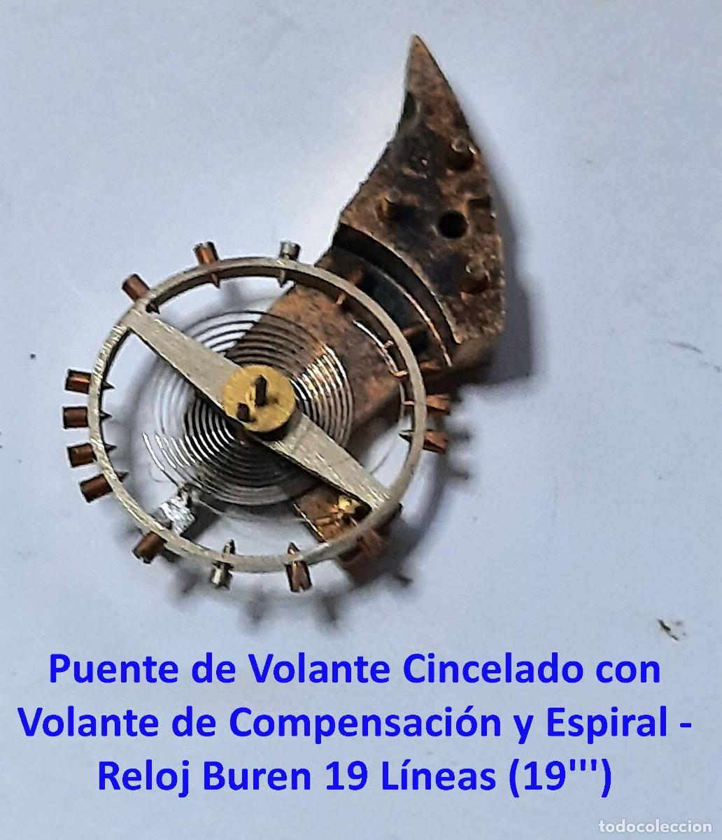 Pocket watches: Puente de Volante Cincelado con Volante de Compensaci&oacute;n y Espiral - Reloj Buren 19 L&iacute;neas (19''' - X