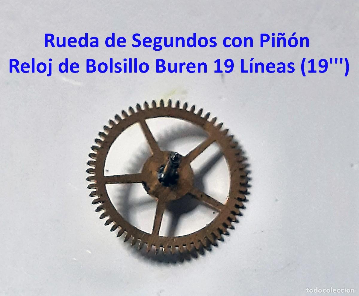 Pocket watches: Rueda de Segundos con Pi&ntilde;&oacute;n - Reloj de Bolsillo Buren 19 L&iacute;neas (19''') - X