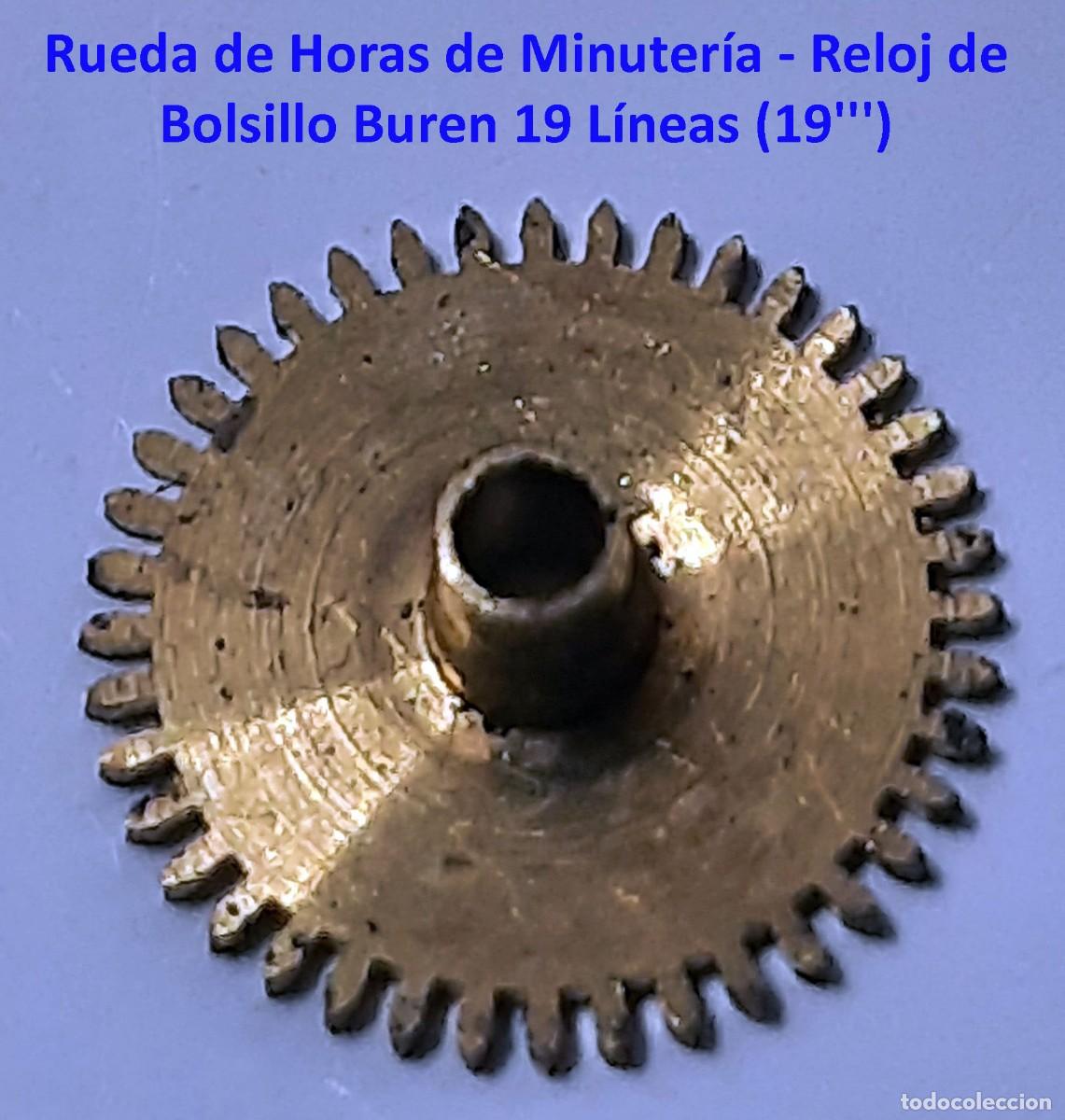 Pocket watches: Rueda de Horas de Minuter&iacute;a - Reloj de Bolsillo Buren 19 L&iacute;neas (19''') - X