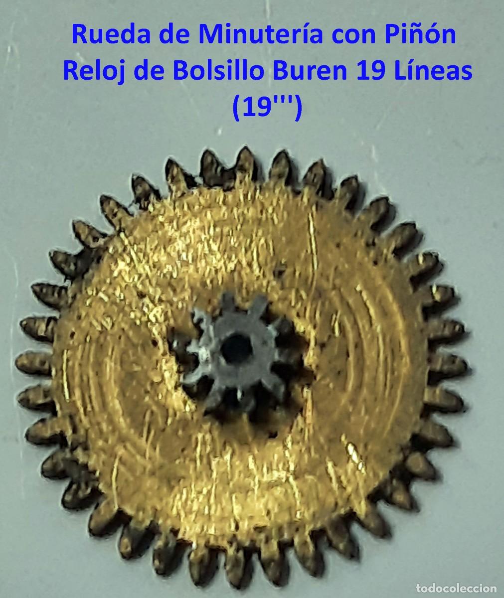 Rel&oacute;gios de bolso: Rueda de Minuter&iacute;a con Pi&ntilde;&oacute;n - Reloj de Bolsillo Buren 19 L&iacute;neas (19''') - X