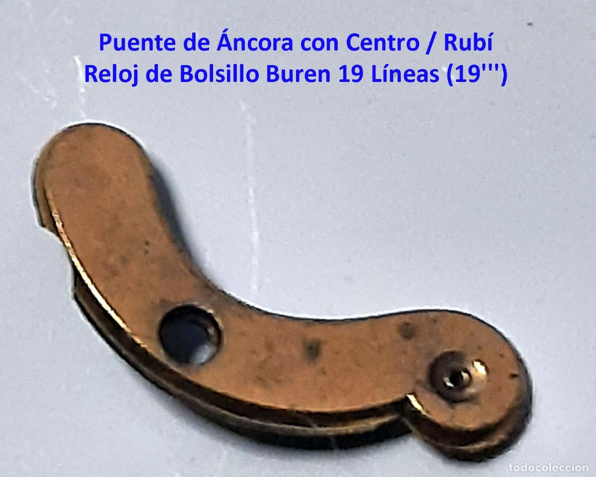 Pocket watches: Puente de &Aacute;ncora con Centro / Rub&iacute; - Reloj de Bolsillo Buren 19 L&iacute;neas (19''') - X