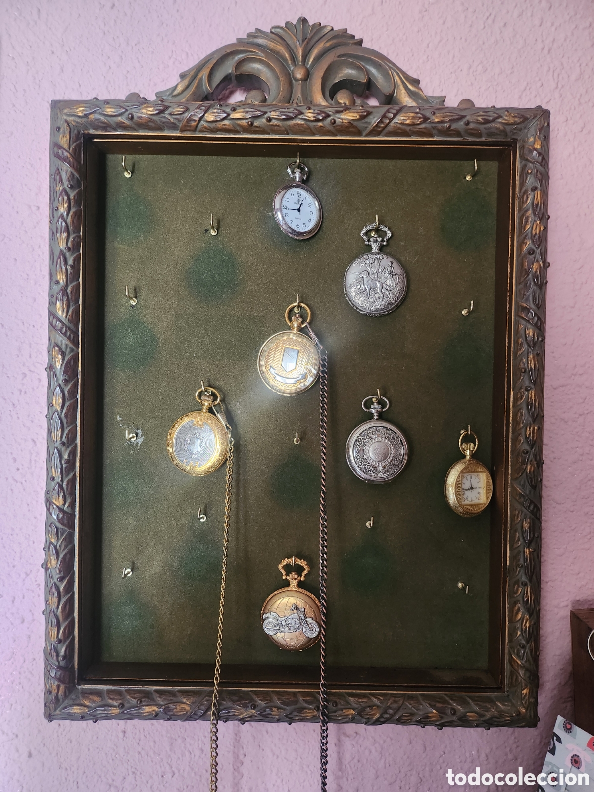 Pocket watches: Expositor para relojes de bolsillo con 7 reloles