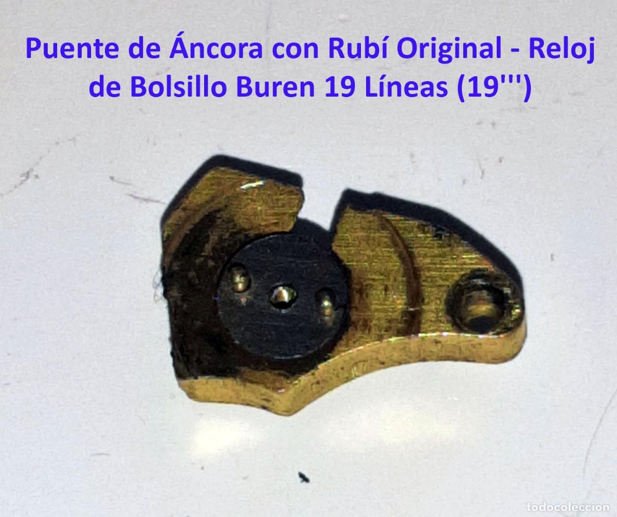 Relojes de bolsillo: Puente de &Aacute;ncora con Rub&iacute; Original - Reloj de Bolsillo Buren 19 L&iacute;neas (19''') - X
