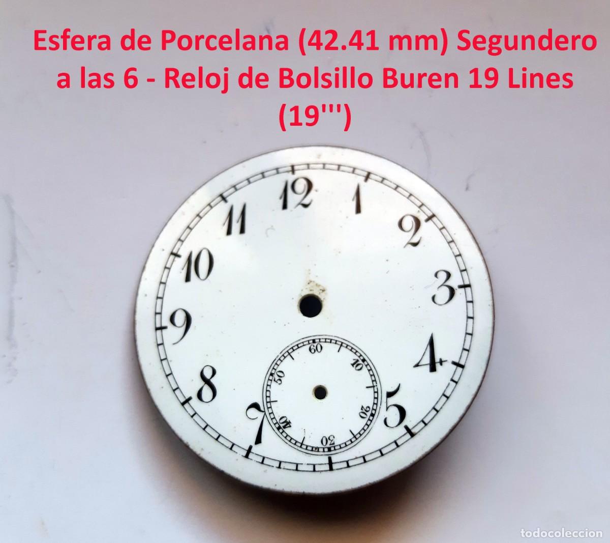 Taschenuhren: Esfera de Porcelana (42.41 mm) Segundero a las 6 - Reloj de Bolsillo Buren 19 Lines (19''') - X
